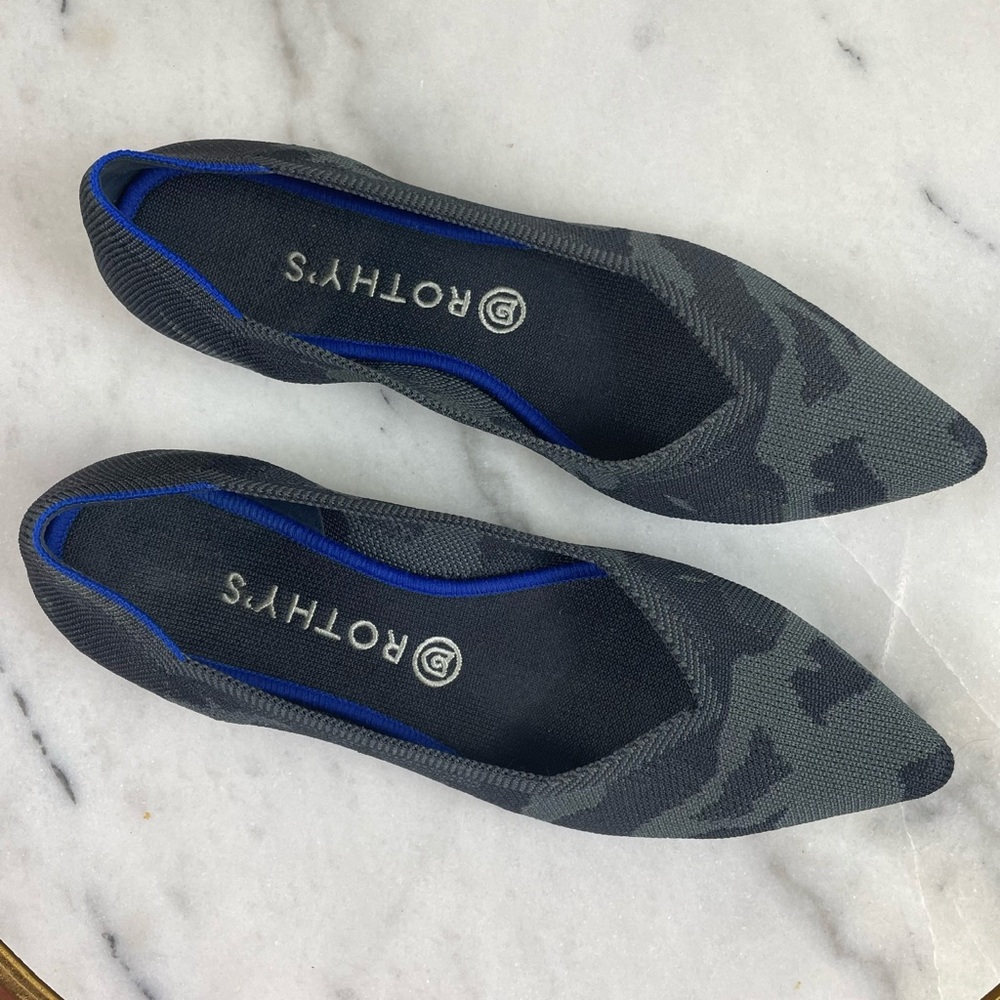 Rothys The Point Gray Camo Blue Halo Size 10
